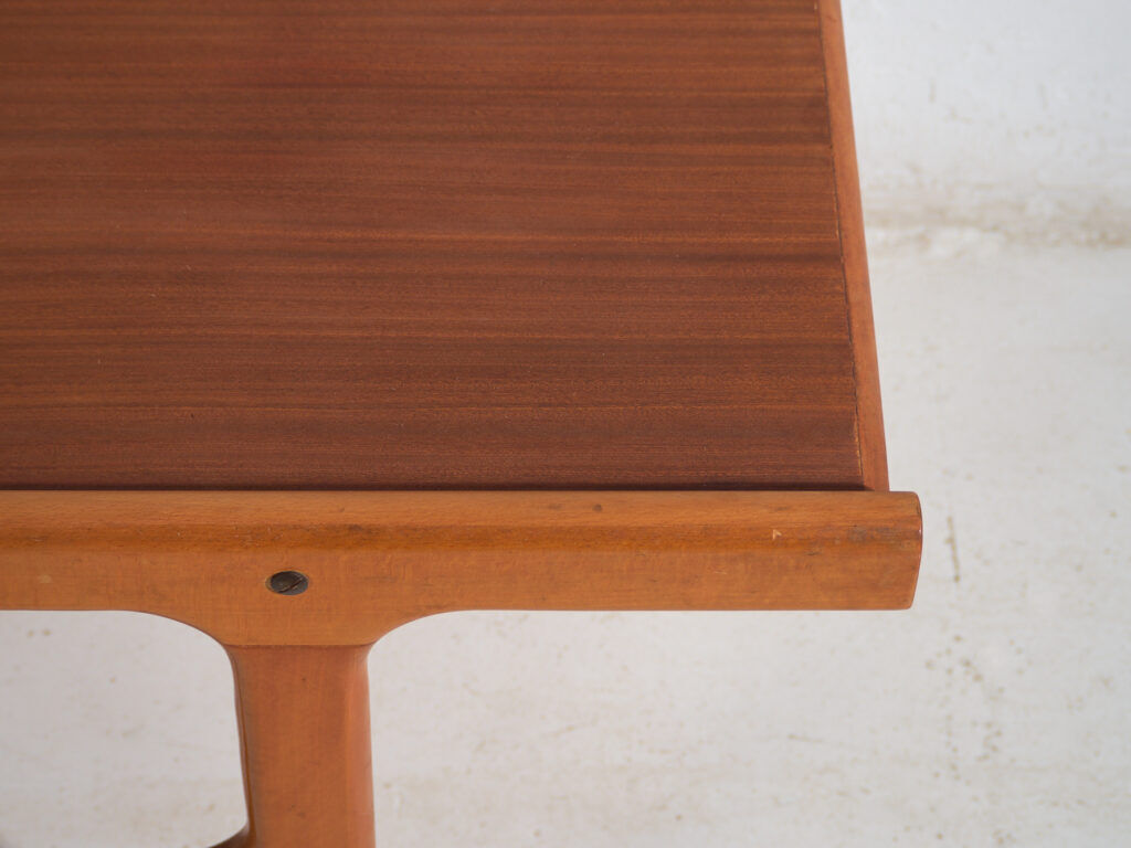 Table basse vintage en teck et hêtre style scandinave – Scandinavie, vers 1960