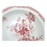 FONTANGES deep salad bowl in Sarreguemines earthenware with red decoration 28 cm