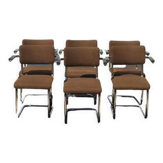 Set of 6 bauhaus style chairs vintage 70s