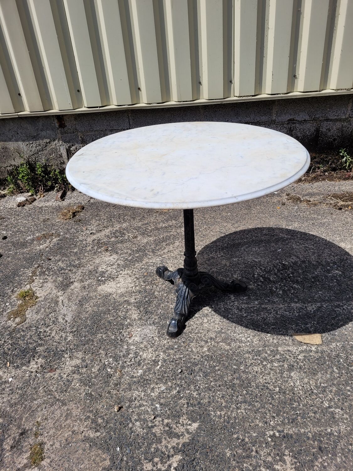 Bistro table with marble top