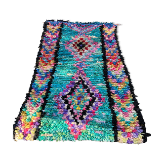 Beautiful vintage Berber boucherouite carpet 200x130cm