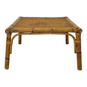 70's rattan coffee table