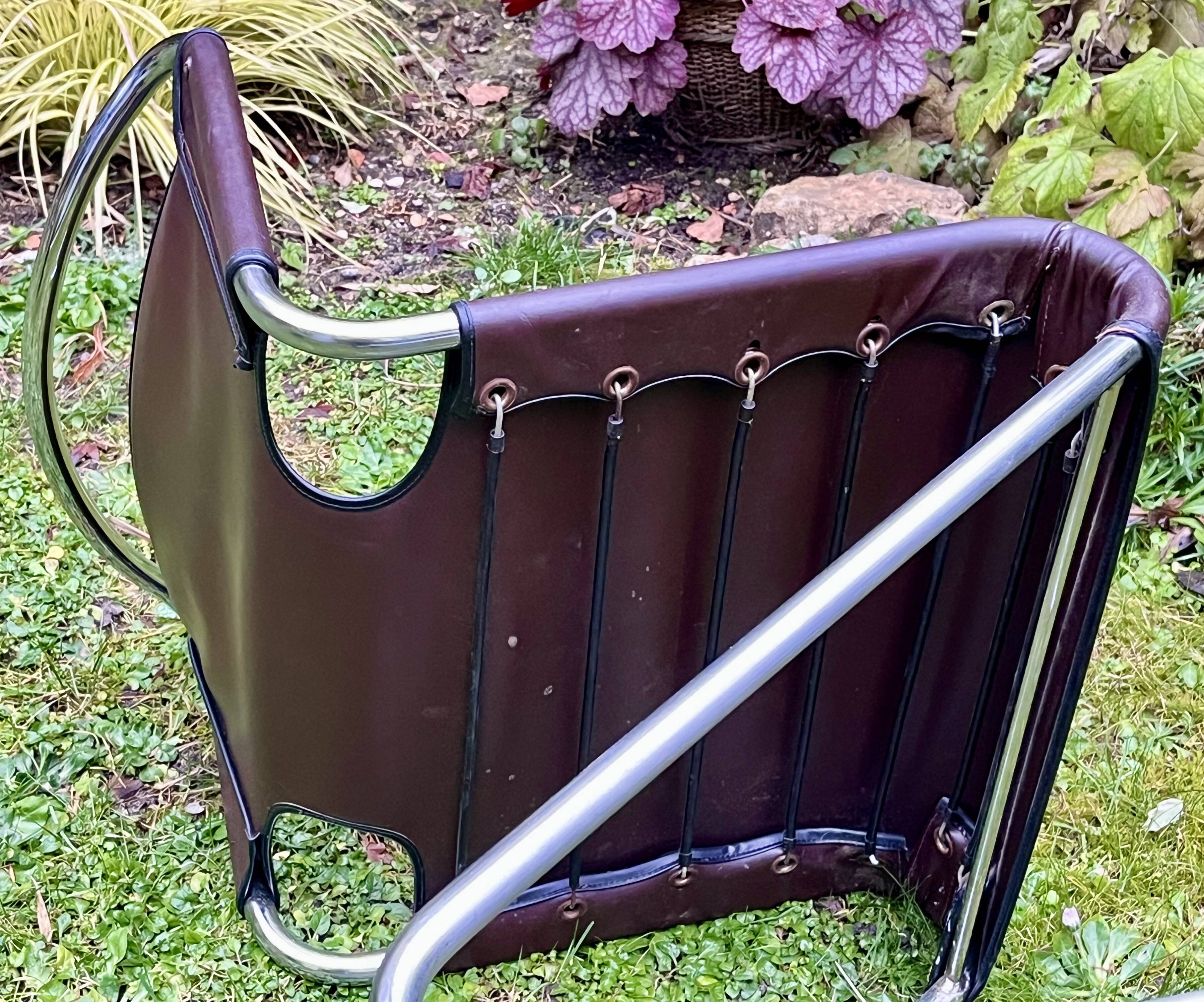 Leather designer chair - Biscia model - Pascal Mourgue