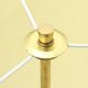 Table lamp in opaline glass and brass with a parchment shade, 1950s.
