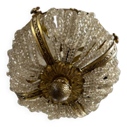 Hot air balloon chandelier in gilded bronze Louis XVI style of Napoleon III period