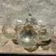 Vintage crystal and moulded glass fruit bowl, metal base.