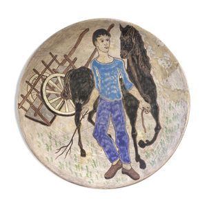 Plat en céramique émaillée