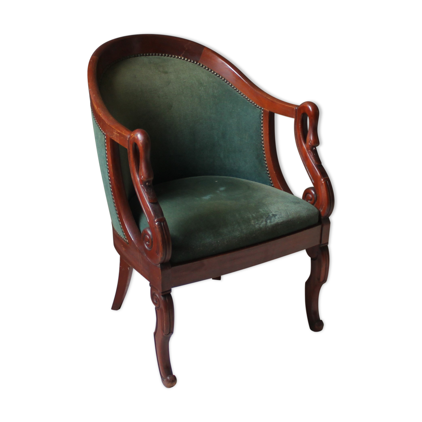 Bergère style restauration en acajou