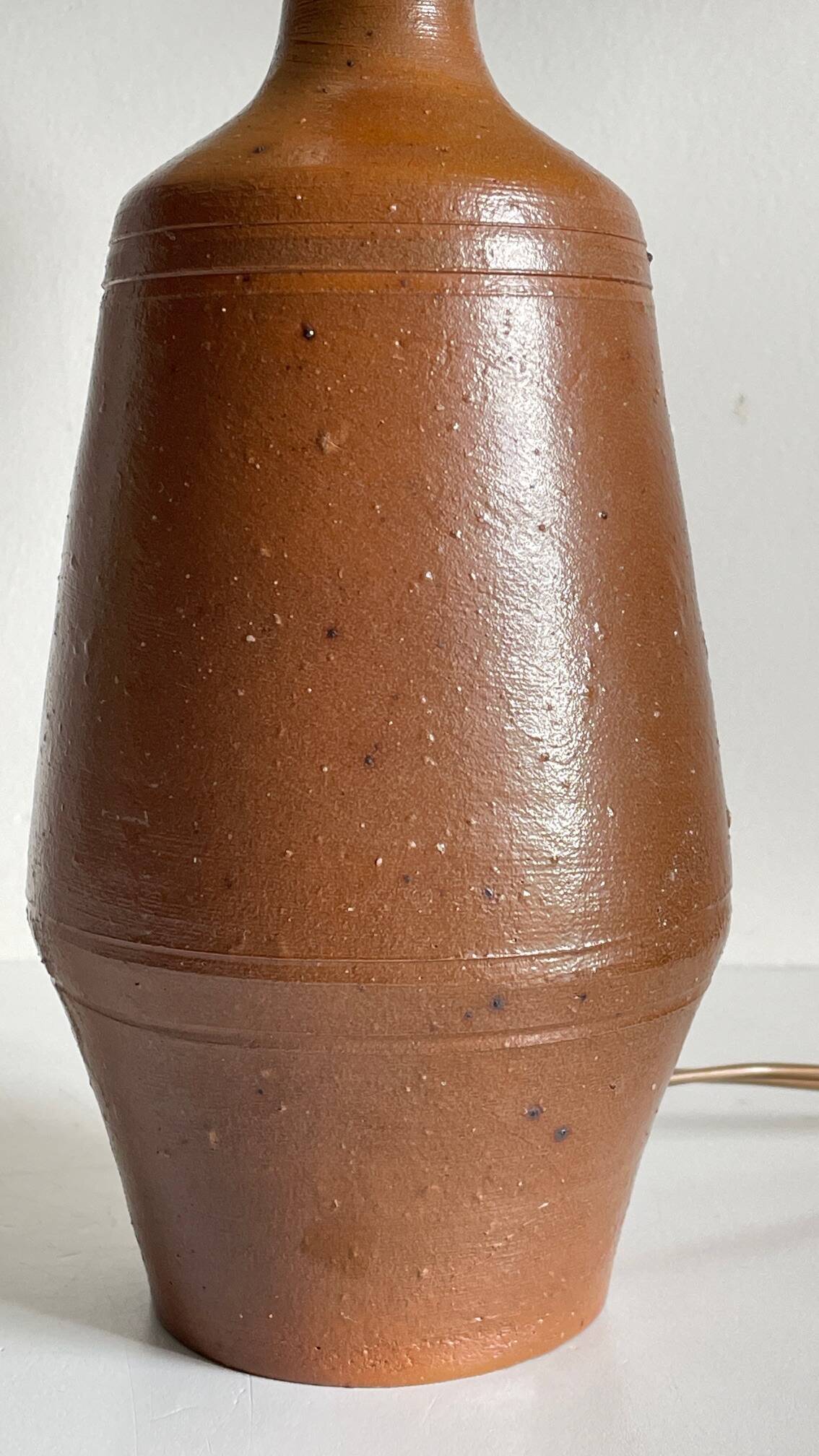 Vintage glazed stoneware lamp from Portugal.