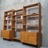 Scandinavian oak modular wall unit, 1960s