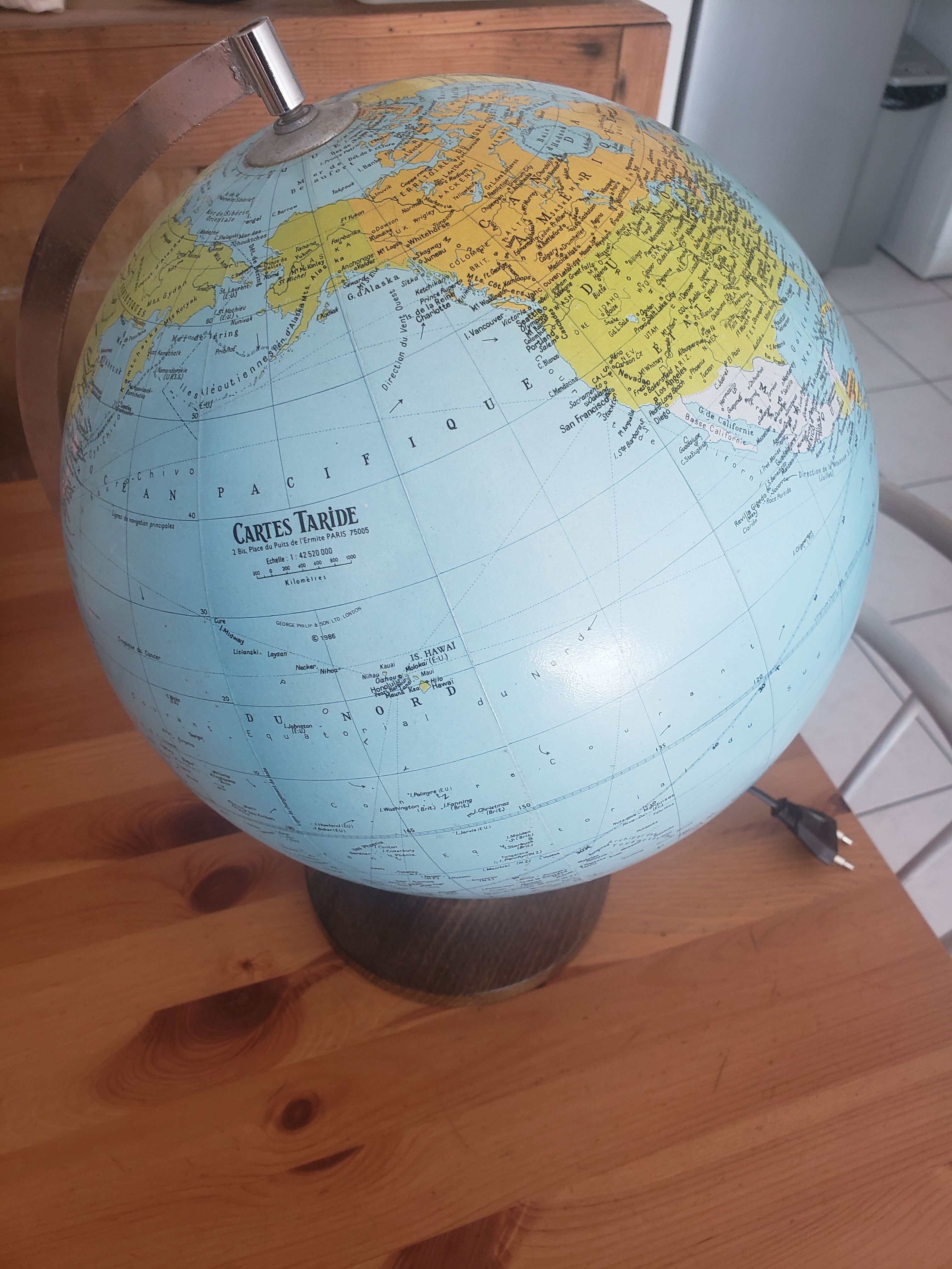 Barren luminous earth globe