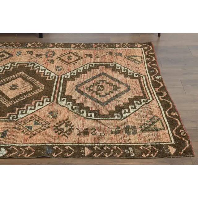 1970s Vintage Turkish Oushak Handmade Wool Cotton Orange Area Rug  149x316