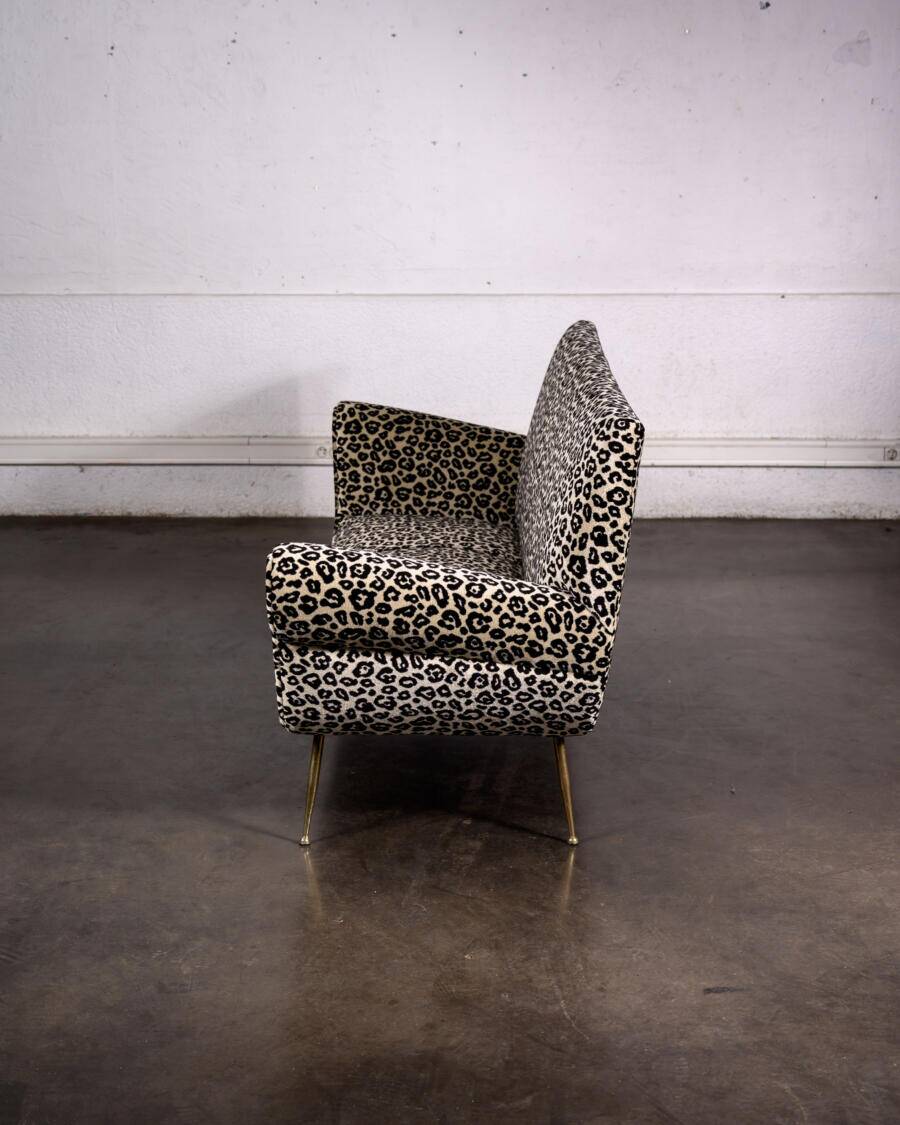 Italian leopard print fabric sofa