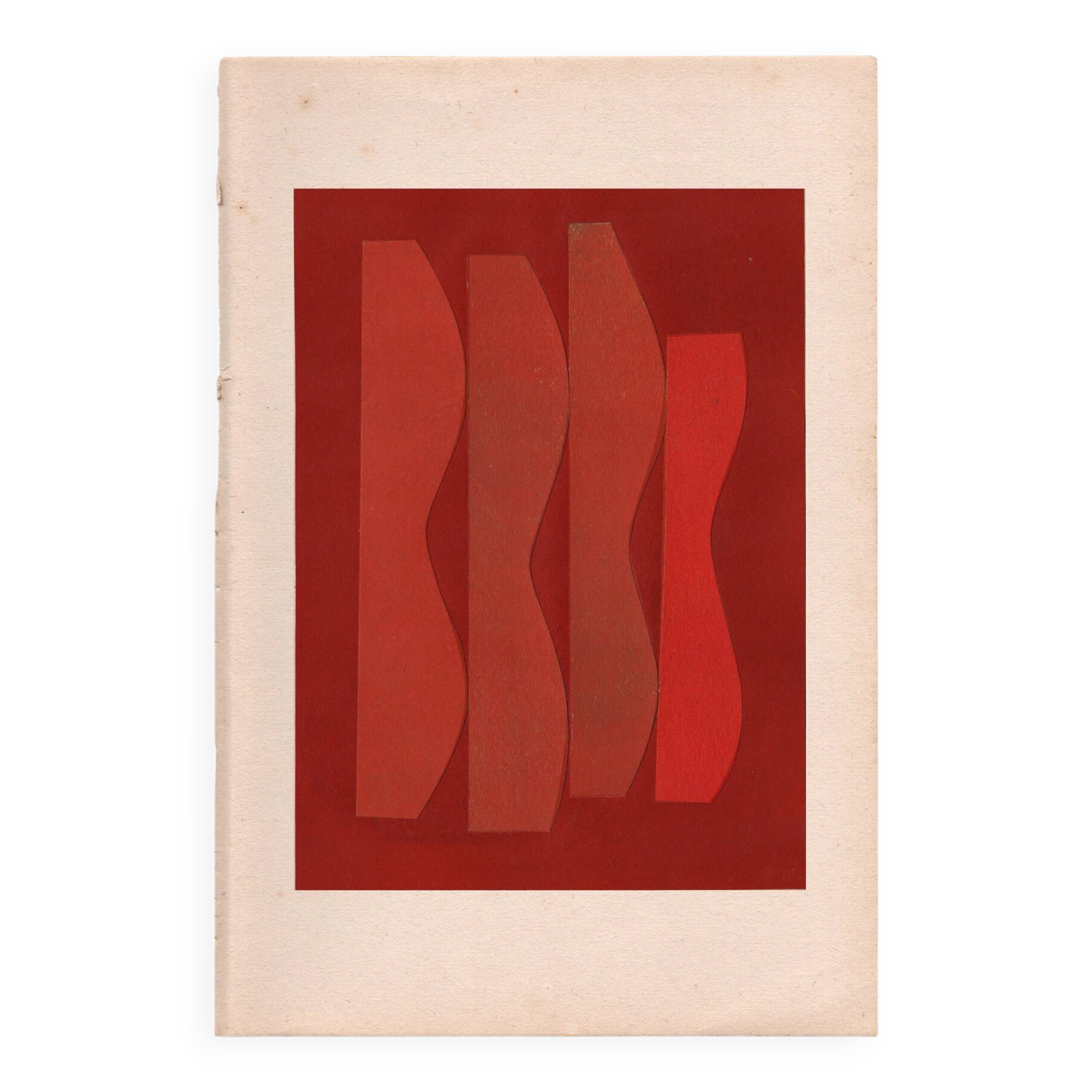 Collage on old paper - abstract art B253 signed eawy