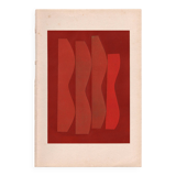 Collage on old paper - abstract art B253 signed eawy