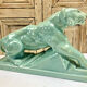 Cracked lioness sculpture art deco 1930 signed odyv