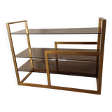 Brass shelf, smoked glass