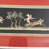 Gouache or watercolor depicting scenes from Pompeii at the end of the 19th century
