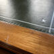 Napoleon Empire style wood and green leather desk 4 drawers 2 sliding shelves