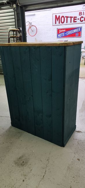 Old workshop furniture four drawers original blue patina