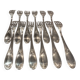 12 silver-plated metal table forks by Ercuis silversmiths, Mousseline pattern