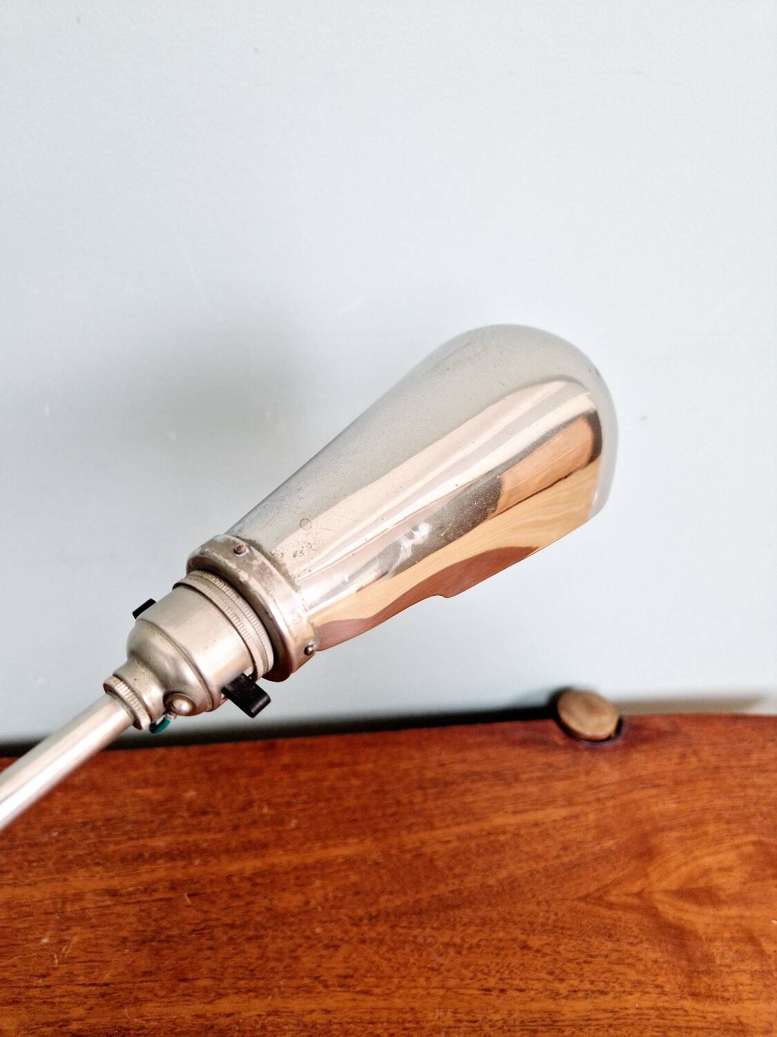 Lampe de travail en métal chromé et fonte, C.F Palmer & Co, London, 1920