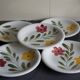 5 Vintage Italian ceramic plates Primula flowers