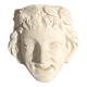 Old face in plaster antique decoration