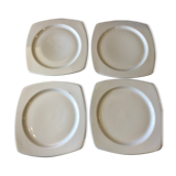 4 white porcelain plates