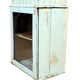 Wall display case - old art deco clock box in burmese teak