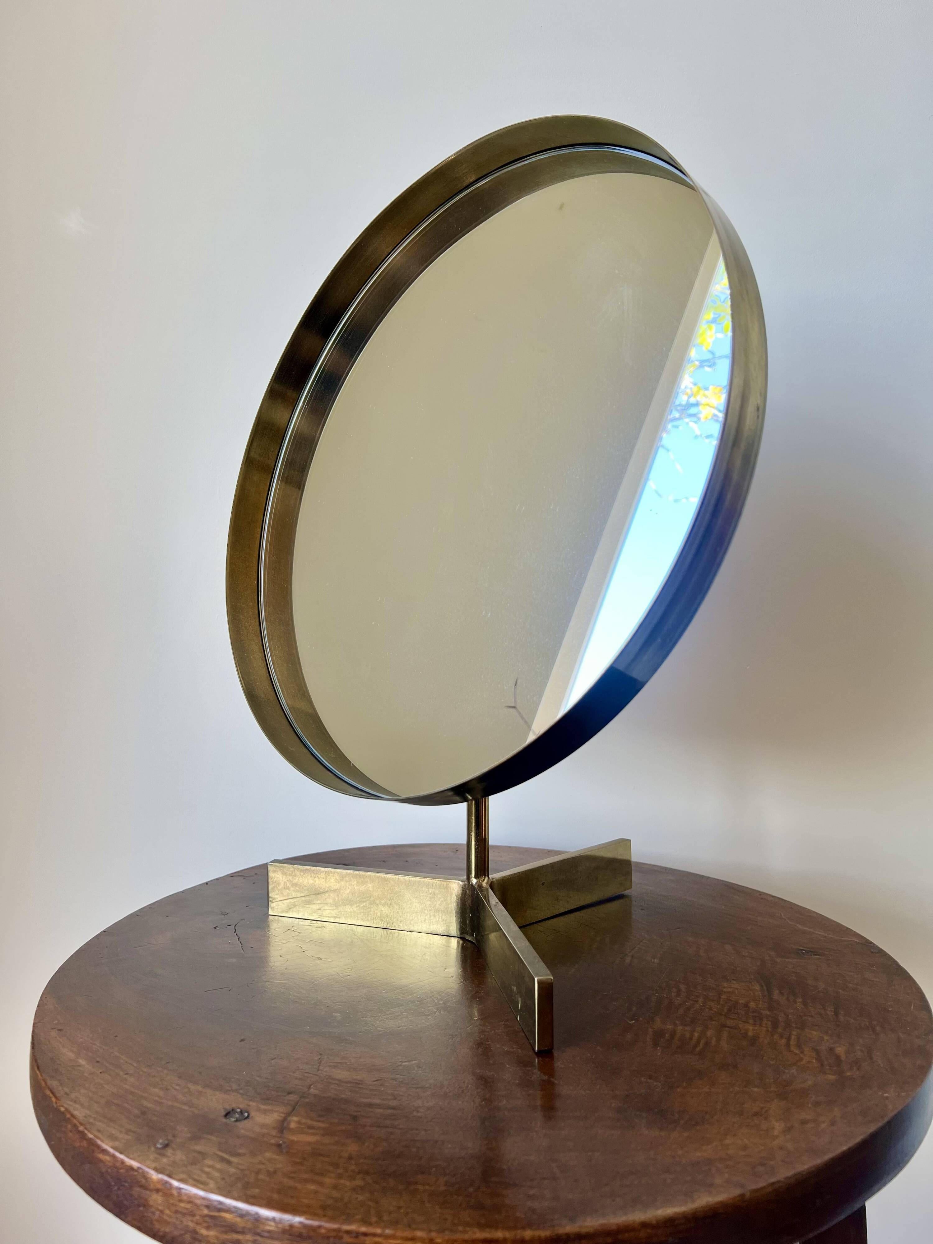 Mid century brass mirror by Durlston Designs, England 1960s