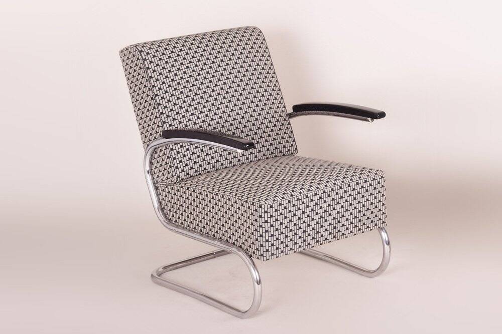 Bauhaus Armchair in Chrome attributed to Mücke-Melder, Czech, 1930s