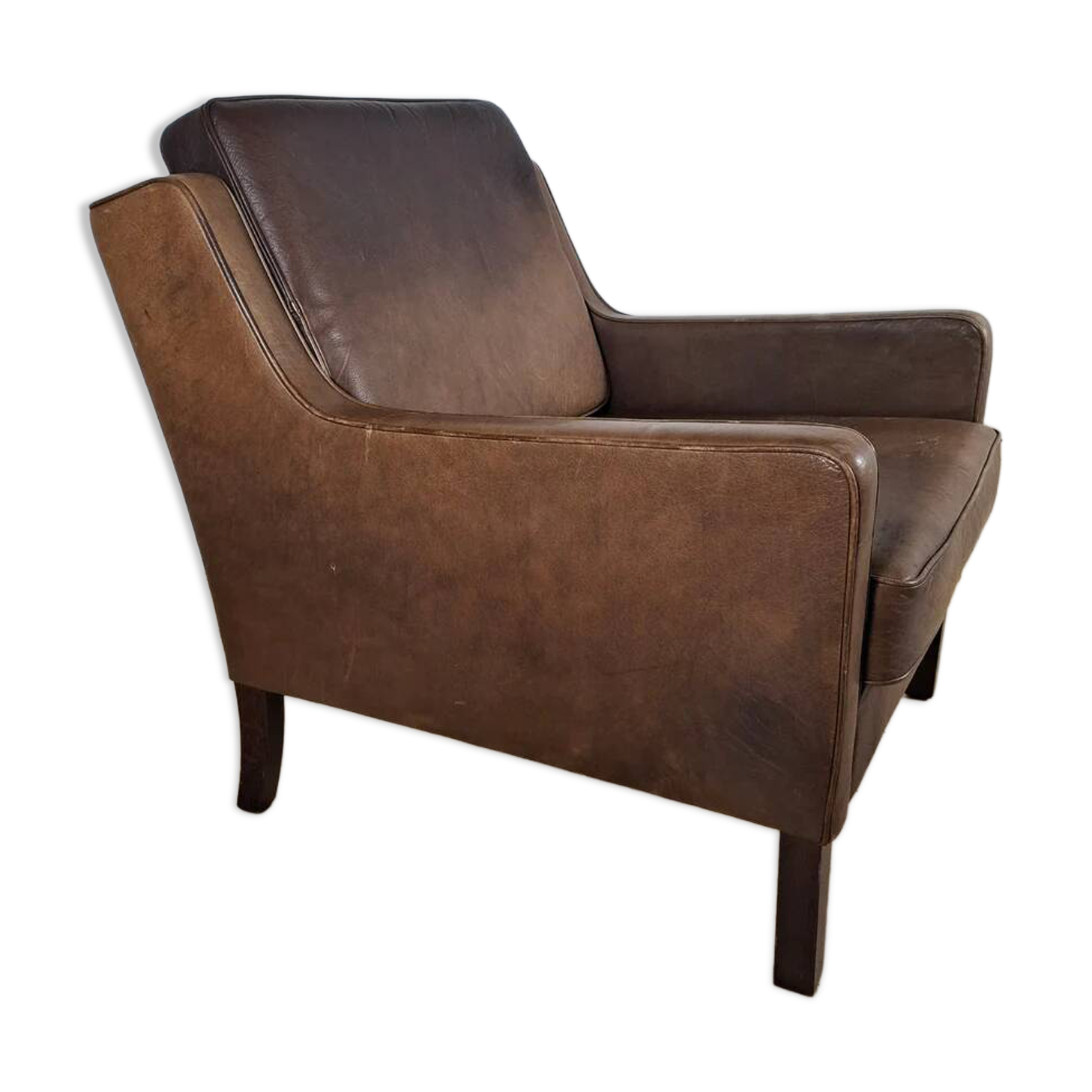 Vintage leather armchair – Mogensen style, 1960s