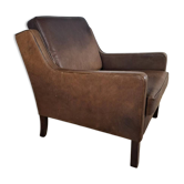 Vintage leather armchair – Mogensen style, 1960s
