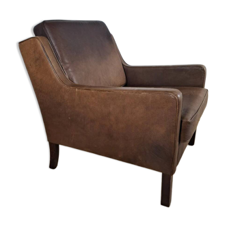 Vintage leather armchair – Mogensen style, 1960s