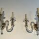 Pair of Murano crystal wall lights with 3 arms.