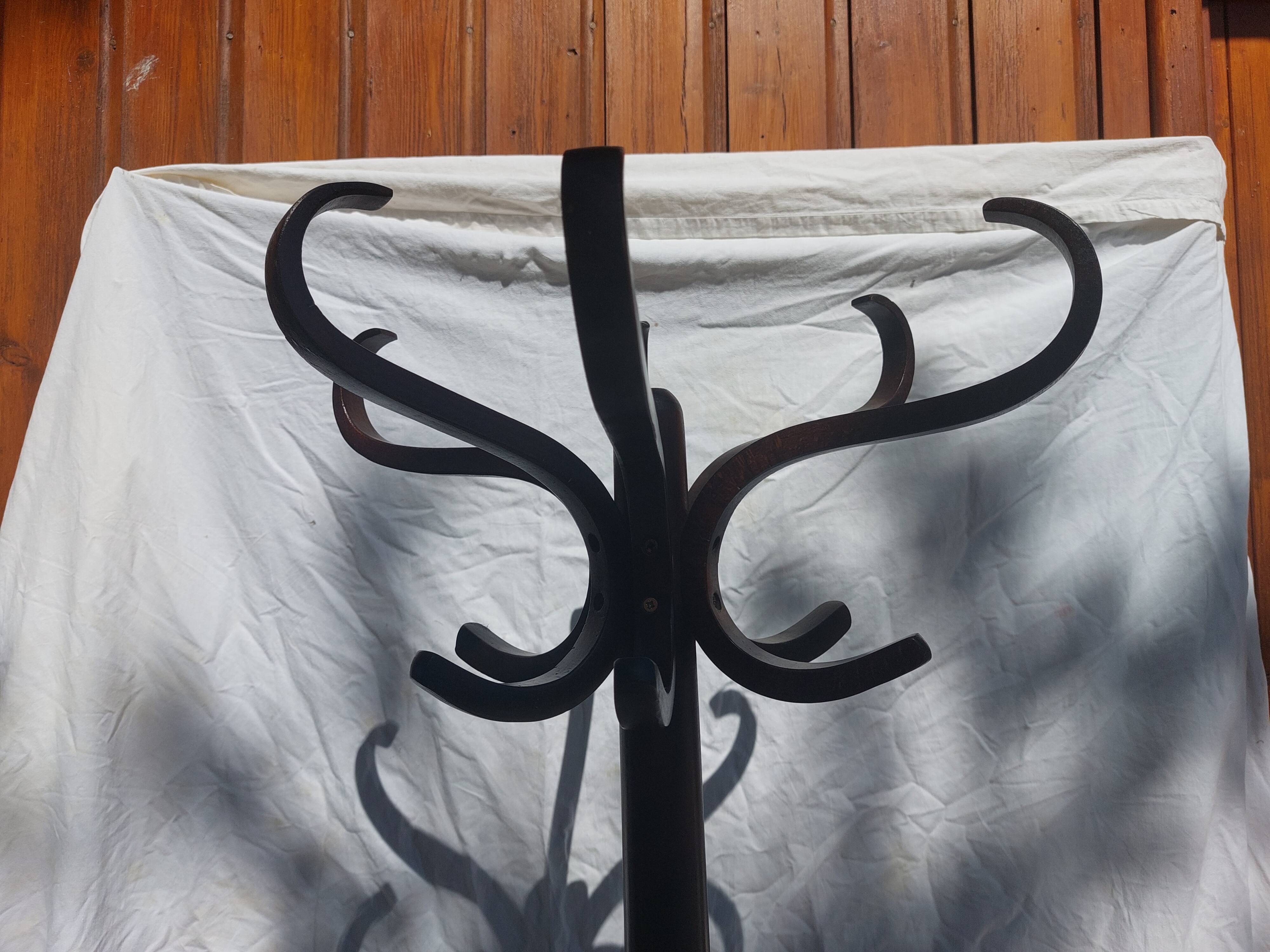 portemanteau perroquet, teinte bois foncée