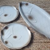 Set of 12 flat plates and dish