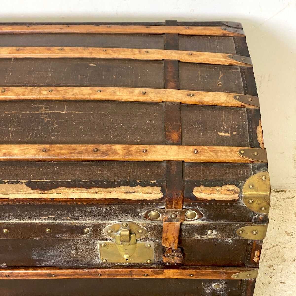 Large vintage travel trunk from the 1930s.