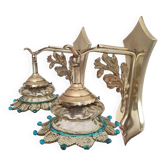 Duo of Murano glass gilded bronze wall lights
