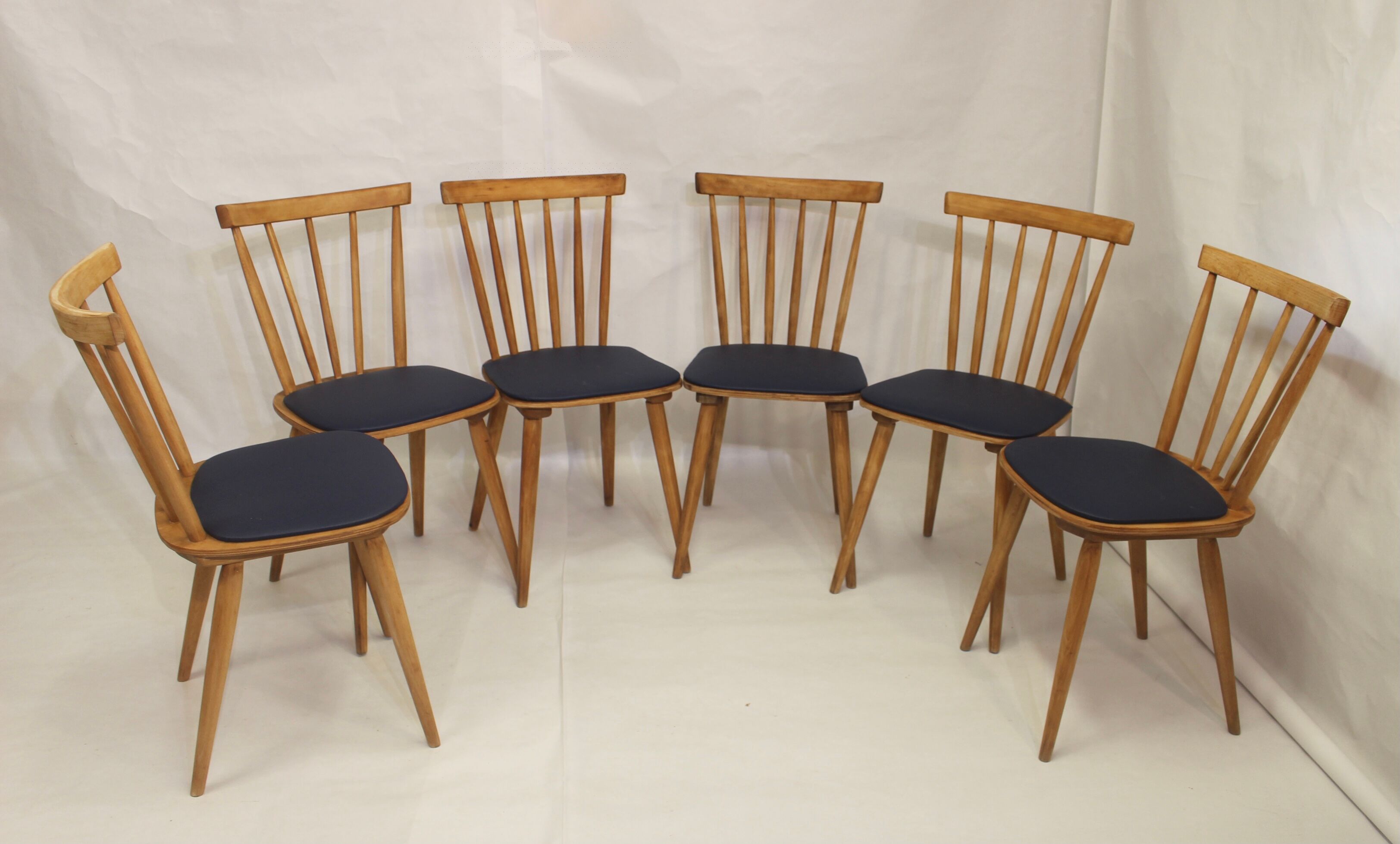 Lot de 6 chaises scandinave 1960