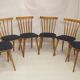 Lot de 6 chaises scandinave 1960