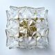 pair vintage wall lamps 60s golden crystal fine gold