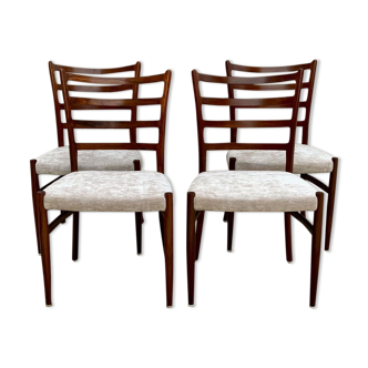 Suite of 4 chairs danish design 1960s in solid rosewood