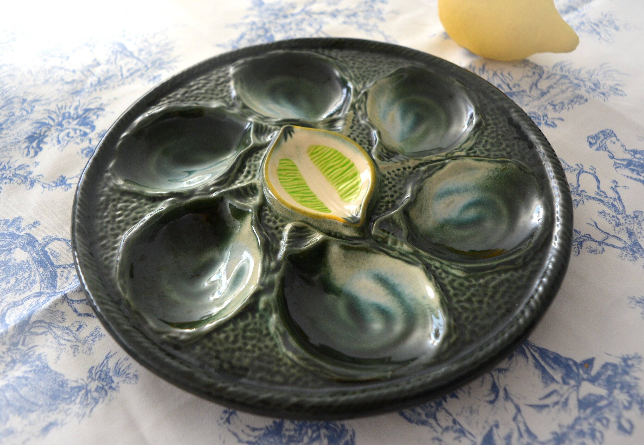 Saint Clément oyster plate, ceramic