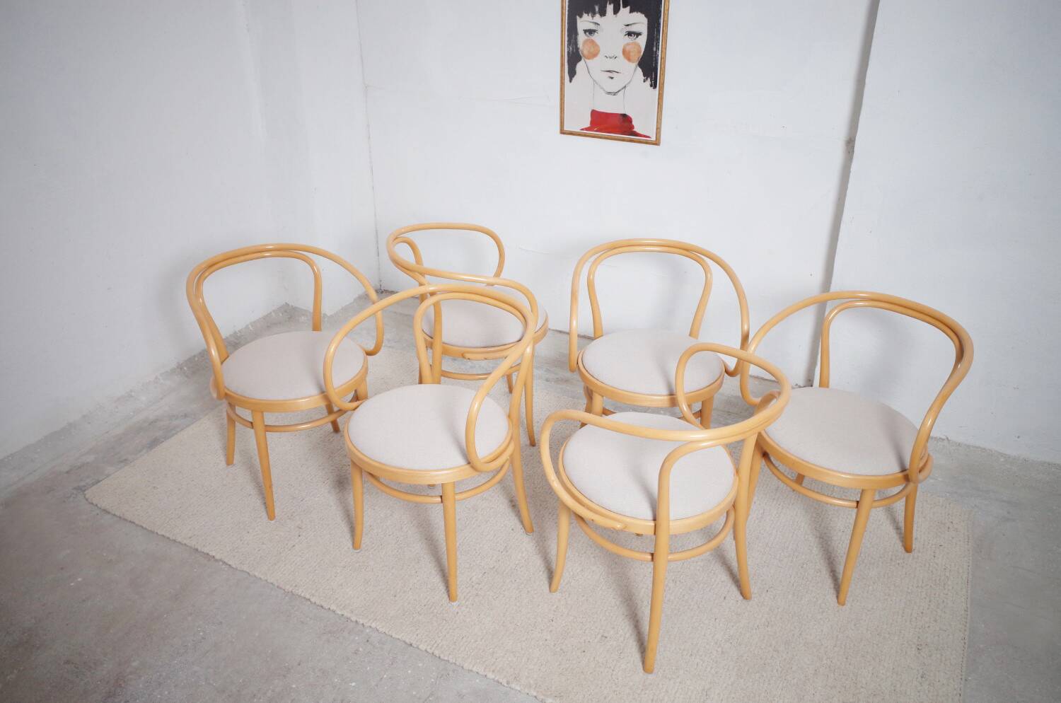 Fauteuils 209 de Thonet, 1986, Set de 6