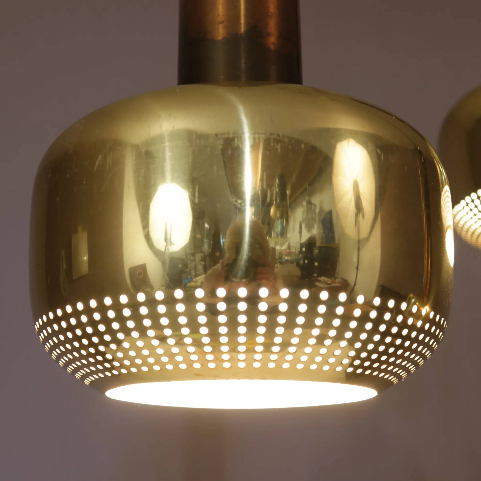 1950s VL56 lamp in brass / Vilhelm Lauritzen / Louis Poulsen, Denmark