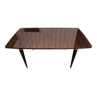 Table à manger scandinave bois massif et palissandre effet acajou