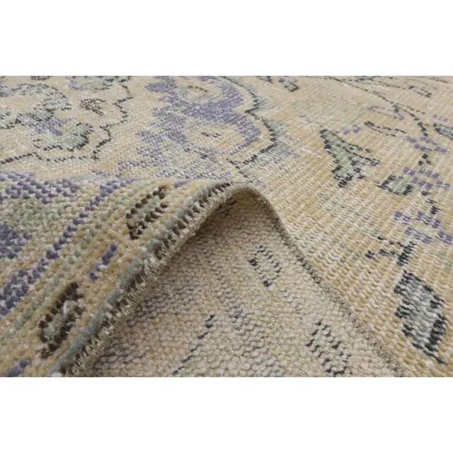 1970s Vintage Turkish Oushak Handmade Wool Cotton Beige Area Rug 171x282