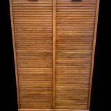 Oak double curtain file cabinet from the 1940s